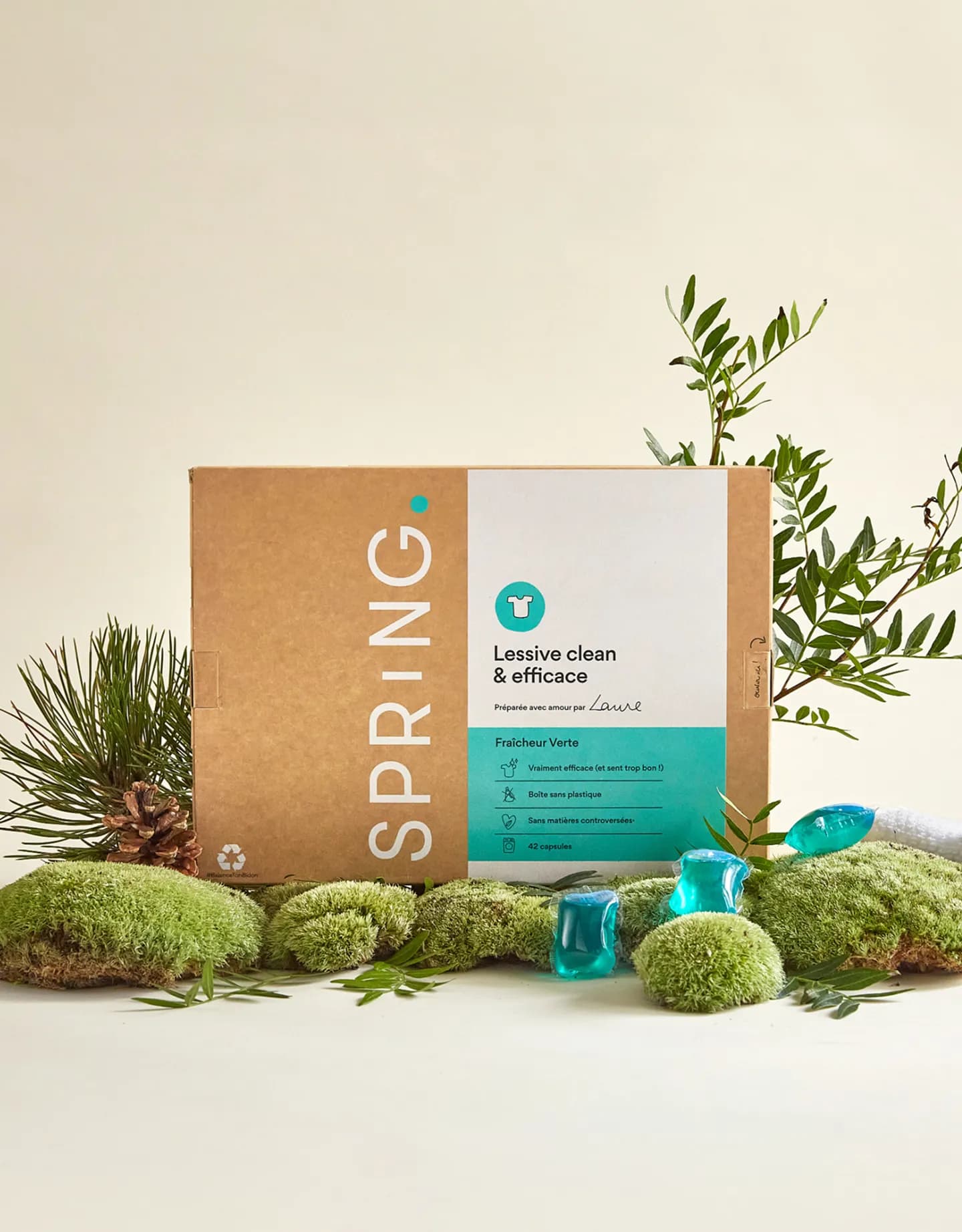 pack de lessive fraicheur verte de face