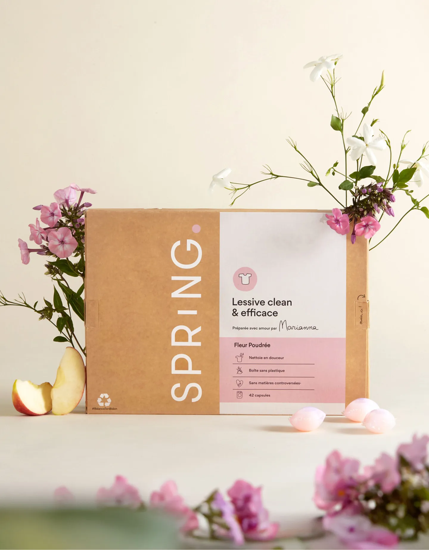 pack de lessive fleur poudrée de face